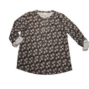 Style & Co Shirt Top‎ 0X Women's Cotton Modal Floral Print NEW